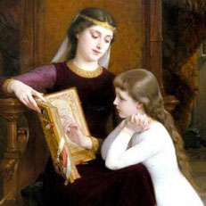 The Reading Lesson, by Emile Munier (19th c.)